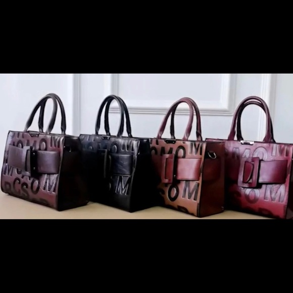 New Brown Vegan leather Handbag w/Strap - Picture 3 of 3